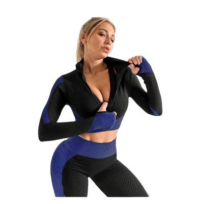 China Breathable Quick dry plus size yoga wear Exercise suit Exercise wear long sleeve top shock proof exercise underwear Yoga pants for sale