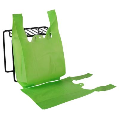 China Customized Tote Reusable Non Woven Vest W Cut Out Bag For Shopping Tote for sale