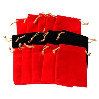 China Low Price High Quality Folding Logo Storage Velvet Pouch Bag Custom Made Black Red Hot Sale for sale