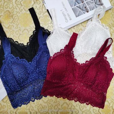 China New QUICK DRY Lace Breast Wrap Breathable Back Vest Beautiful No Ring Wrap Chest Pad Gather Lace Boob Tube Steel Top Bra For Women for sale