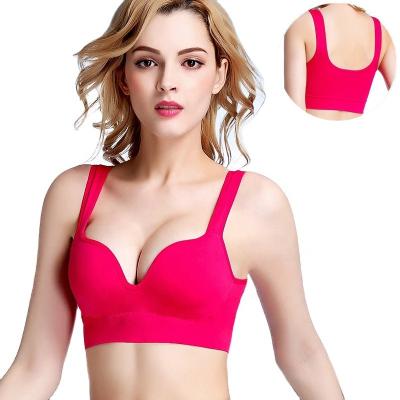 China THREE-DIMENSIONAL 3D Cup Breathable Without Rims Professional Women's Eastern Style Non-steel Ring Yoga Sports Bra for sale