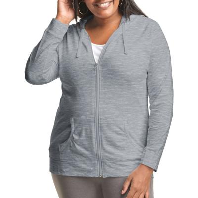 China 2022 Plus Size Lightweight Cotton Wicking Full-Zip Women's Anti-Wrinkle Hoodie for sale