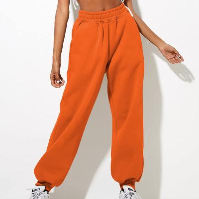 China 2022 Custom Anti-Wrinkle Women's High Waisted Trouser Loose Comfortable Cotton Sweatpants Top Pants Y2k Fashionable Lounge Pants With Pockets for sale