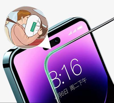 China Mobile Phone Fluorescent tempered Glass Film 12 13 14 Pro/Max Screen Protector Glow-in-the Dark 9H High quality for all iphone models for sale