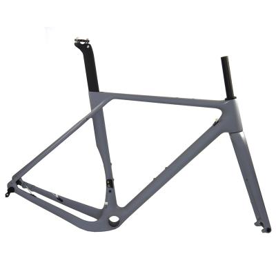 China Road Bikes Newest Color 2021 Flat Mount Disc Brake Road Cyclocross Carbon Gravel Bike Frame Custom Made for sale