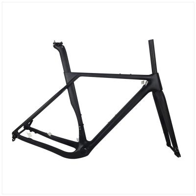 China Gravel Bike 2021 New Max Tire 700x40C Through Axle Disc Brake Cyclocrosss Bicycle Frameset Carbon Gravel Bike Frame for sale