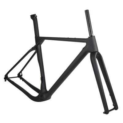 China Toray T1000 Toray T1000 Carbon Cyclocrosss Bicycle Frame Max Tire 700x40C Disc Brake Carbon Gravel Bike Frameset for sale