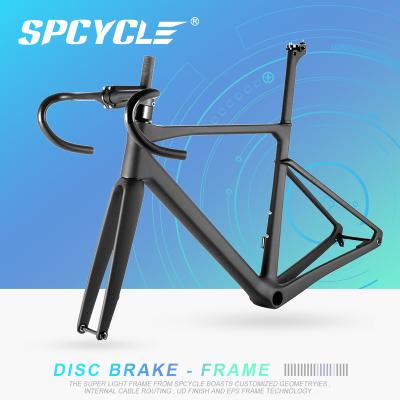 China Road Bikes 2022 New Spcycle 700C Road Bike Carbon Frameset Full Hidden Disc Brake Carbon Road Bike Frameset for sale