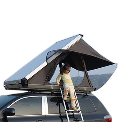 China Straight Bracing Type 300D Ripstop Aluminum Semi-automatic Hydraulic Car Roof Tents 2 or 3 Person for sale