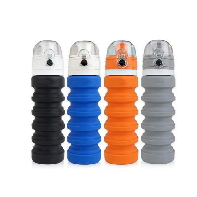 China 2020 New Product Sustainable Sports Soft Collapsible Silicone Collapsible Water Bottle for sale