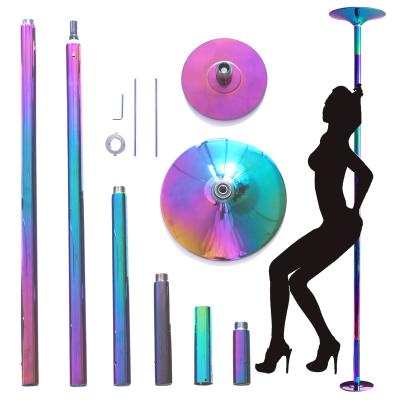 China Adjustable Colorful Removable 45mm Dance Pole Set Rotating Dance Pole Static Kit Adjustable Height From 7.3ft up to 10ft for sale