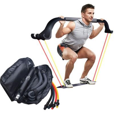 China Adjustable Resistance Foldable High Quality Bands Curls Gym Weightlifting Workout Equipment Set for sale