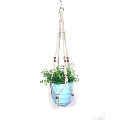 China Hand Made Plant Hanger Set Macrame Plant Hangers Handmade Cotton For Indoor Home Decor for sale