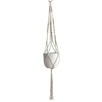 China Contemporary Hot Sales 100% Handmade Macrame Plant Hangers Flower Pot Hanging Planters For Home Decoration for sale