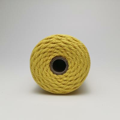 China Handcrafted 3mm 4mm Macrame Tie Twisted Cotton Rope Macrame Tie Ployster For Macrame for sale