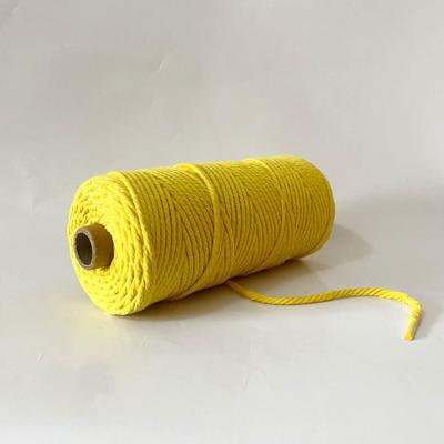 China Handcrafted 3mm 4mm Macrame Tie Twisted Cotton Rope Macrame Tie Ployster For Macrame for sale