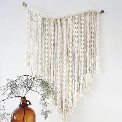 China NEW ARRIVAL Minimalist Macrame Boho Wall Hanging Boho Decor Basket Wall Hanging for sale