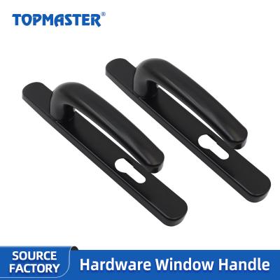 China Rotating Black Flat Plastic Steel Handle Window Handle Door Knob Door Handle Modern Internal Drive Handle for sale