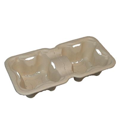 China Biodegradable Beverage Packet Coffee Cup Holder Biodegradable Paper Tray For 2 Cups Coffee Take Away Carrier for sale