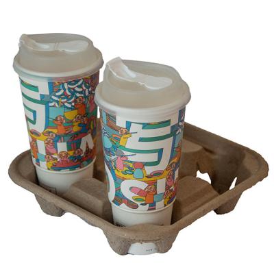 China Biodegradable Coffee Cup Take Away Carrier 100% Biodegradable Coffee Take Away Carrier for sale