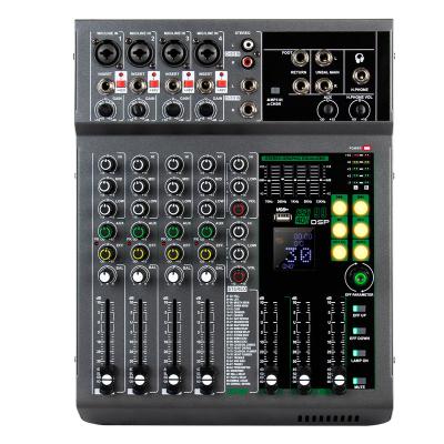 China Portable Disco\Bar\Club\Home Hot Selling Biner GT4 99 DSP Built-in with Amplifier 4 Channel 500W Mini Audio Mixer Powered Audio Mixer for sale