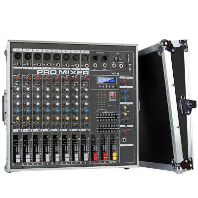 China Professional Stage Performance Biner GT8 Digital Mixer w/16 Types Digital Effect Processing 8 Channel Powered Audio Mixer for sale