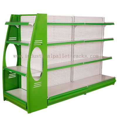 China Stores Supermarket Shelves Commercial Storage Rack Green / Grey / Orange / Pink / Blue for sale