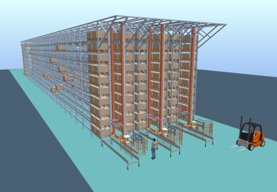 China 800KG - 5000KG Automatic Storage And Retrieval System with Support bar , Blue / orange for sale