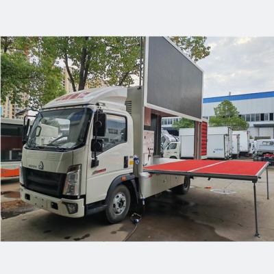 China Hot Sale SINOTRUK HOWO 3 Sides P6 Outdoor Digital LED Billboard Truck With 9.6m3 Stage for sale