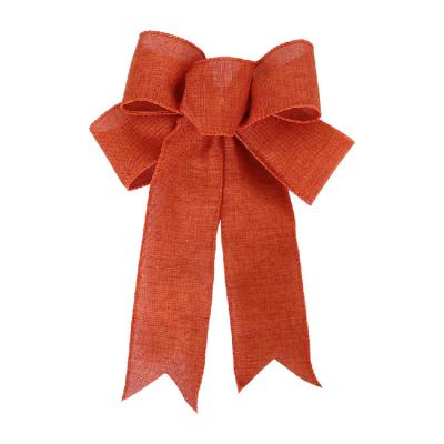 China Flocking Fabric Christmas Decorative Bowknot Handmade Christmas Tree Decoration for sale