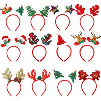 China Five-pointed Cloth Christmas Headband Elks Horn Star Headband Christmas Decorations Kids Headwear for sale