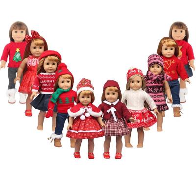 China Cartoon Toy Wholesale Baby Doll Clothes Dress Accessories Customized 18 Inch Doll Clothes For Girl Christmas Gift for sale