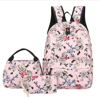 China Wholesale 3Set Waterproof Girls School Bag Backpack For Teenager Girl Fashion Backpack Lunch Bag Pencil Bag Waterproof Customize for sale