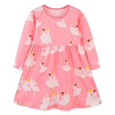 China European and American style girls washable long sleeve dress in the autumn new children's cotton knitted children's skirt cartoon princes for sale