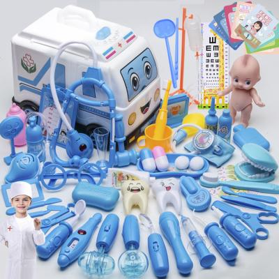 China Plastic Children's Toys Family Plastic Toys Play House Doctor Ambulance With Boy Girl Doctor Nurse Healthy And Light Toy for sale