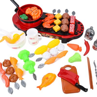 China Wholesale Plastic Children's Role Playing Cooking BBQ with Jet Sound and Grill Child Kitchen Toy Light Indoor Outdoor Set for sale