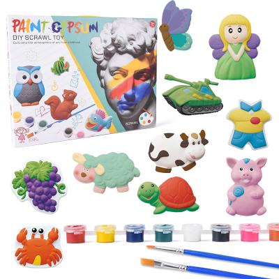 China children coloring creative parent-child toys DIY parent-child toys early education plaster dolls color hand-painted paint production 128-1 for sale