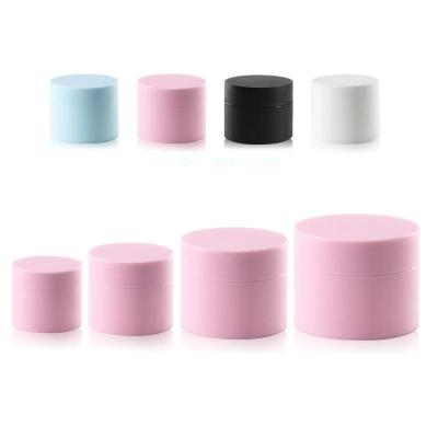 China Customs bottle logo 3g 5g 10g 15g 30g 50g 80g double-layer pp black white jar matte cream pink and matte blue in good price for sale