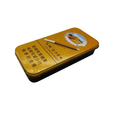 China Gummies Custom Printed Rectangular Empty Tin Box Cigarettes Packaging Metal Tin Gift Box for sale