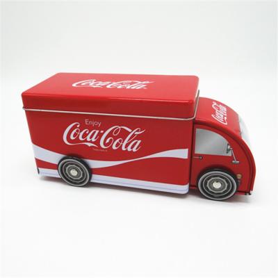 China Gummies Christmas Tin Box Packing Bus - Shape Candy For Cookie Tin Can for sale