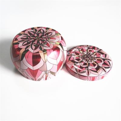 China Round Shape Retro Rose Color Soup Packaging Tin Can For Candle for sale