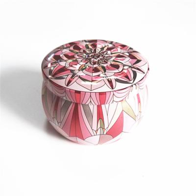 China Coffee Flower Candle Tea Candy Gift Round Metal Tin Box Packaging for sale