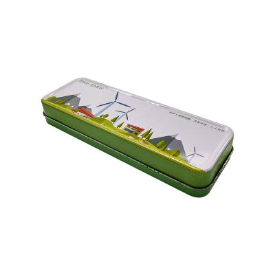 China Packaging Rectangular Clamshell Tinplate Stationery Packing Box for sale