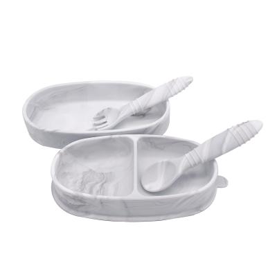 China Sustainable Food Grade Dinner Set Feeding BPA Free Non Spill Suction Silicone Baby Bowl for sale