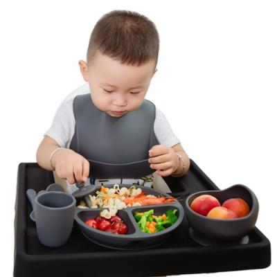 China 100% Hot Selling Liquid Silicone Rubber Food Grade Toddler Storage Feeding Training Bowls Non-slip Silicone Baby Dish for sale