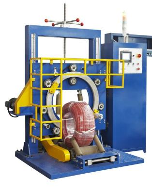 China plastic food pipe reel packing machine, pipe wrapping machine for sale