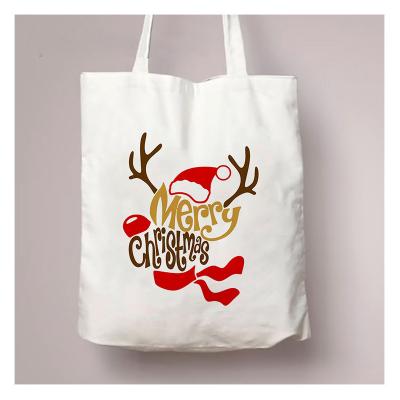 China Fashion personaliz prospect plain totebag canvas sublimation christmas tote bags with custom printed logo for sale