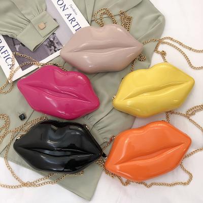 China 100% 2020 Eco-friendly New Acrylic Box Lip Clutch Shoulder Evening Bag Clutch Purse Evening Clutches For Women for sale