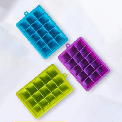 China 15 Free Viable Tray Food Grade Silicone BPA Ice Cube Mold For Ice Ball Maker Hand Made Wholesale for sale