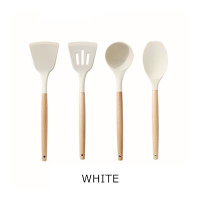 China Viable 4 In 1 Cookware Set Accessories Kitchen Tools Silicone 4pcs Set Kitchenware Set With Wooden Handle Kitchen Supplies for sale